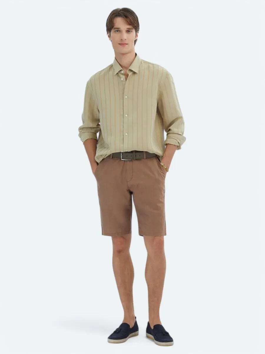 Limon Küfü Oversize Fit Dokuma Casual Gömlek - 2