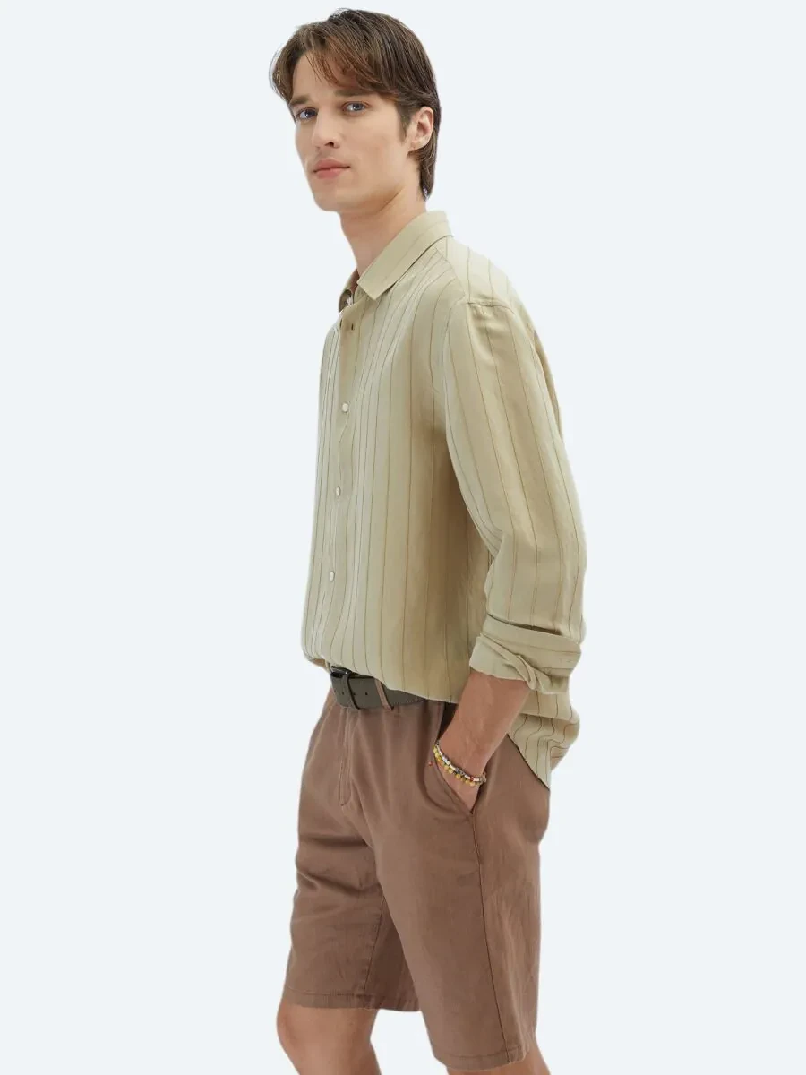 Limon Küfü Oversize Fit Dokuma Casual Gömlek - 5