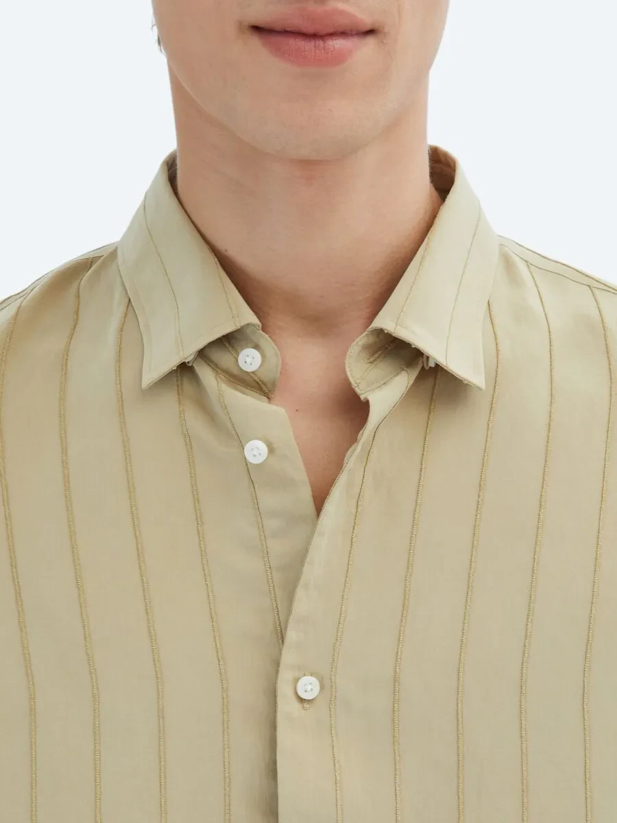 Limon Küfü Oversize Fit Dokuma Casual Gömlek - 6