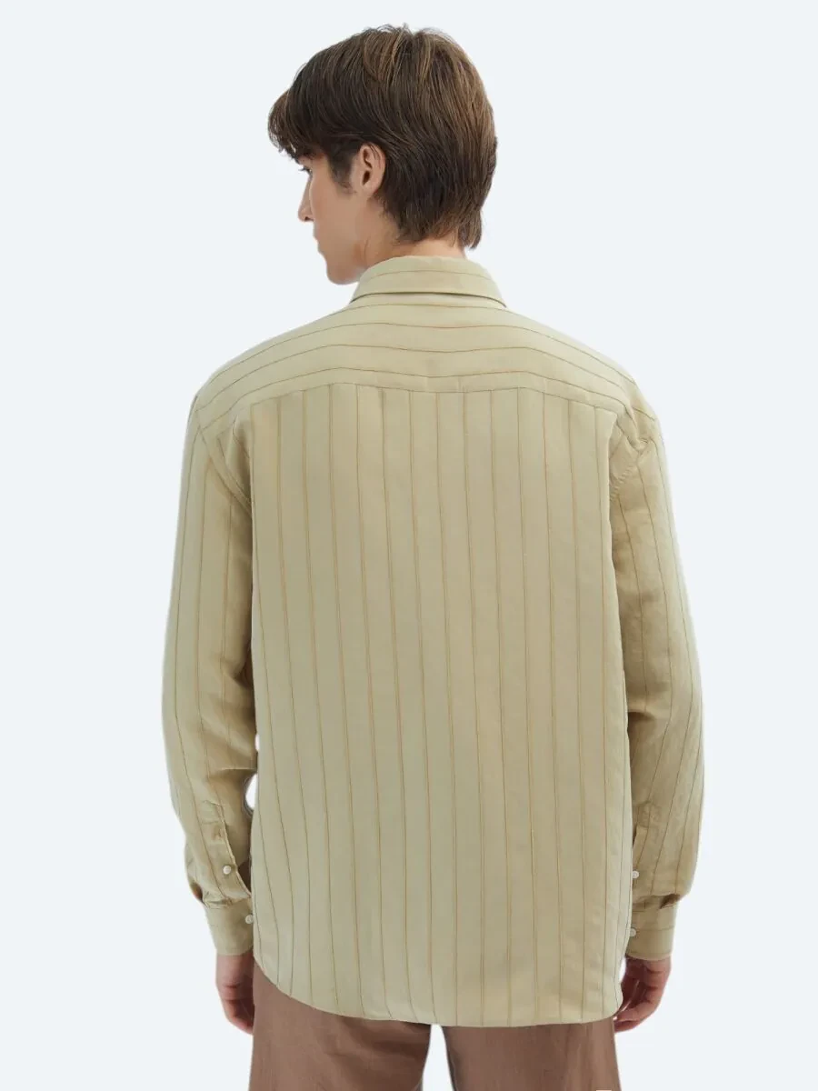 Limon Küfü Oversize Fit Dokuma Casual Gömlek - 7