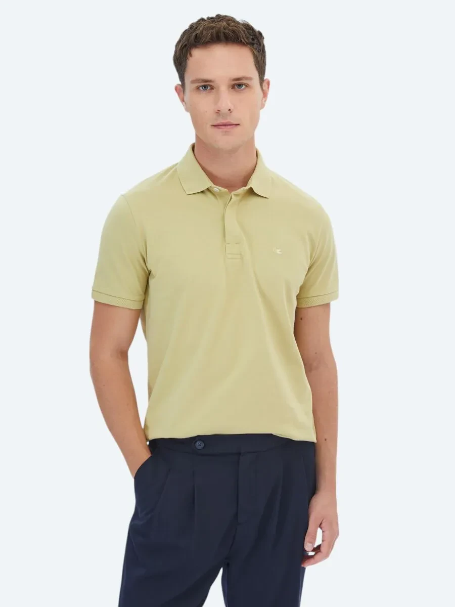 Limon Küfü Polo Yaka %100 Pamuk T-Shirt - 1