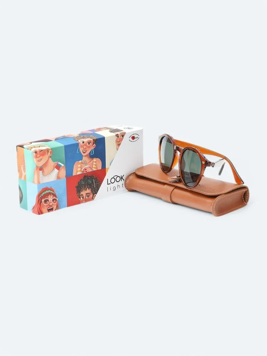 LOOKLight Brown Glasses - 5