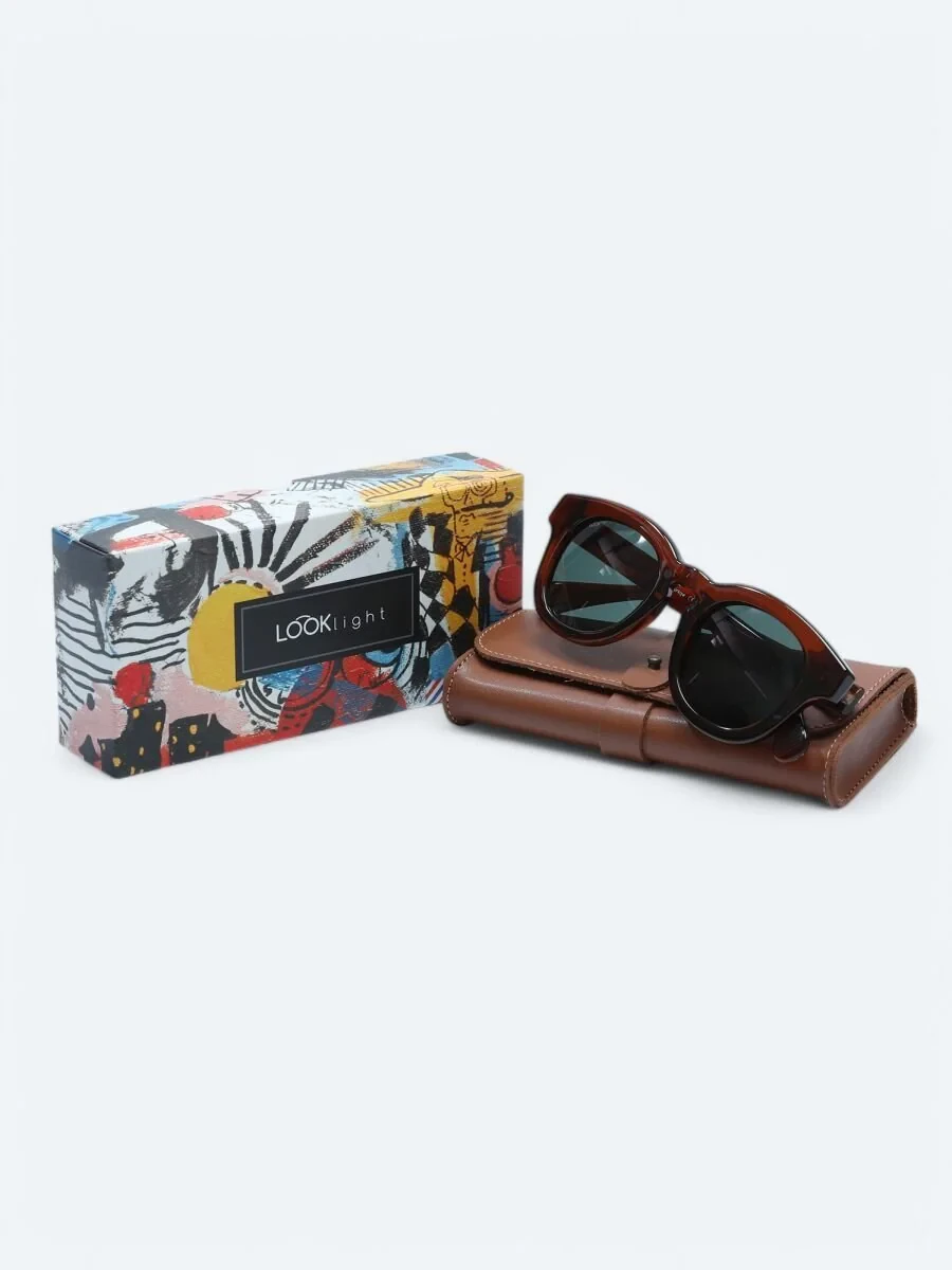 LOOKLight Brown Glasses - 4