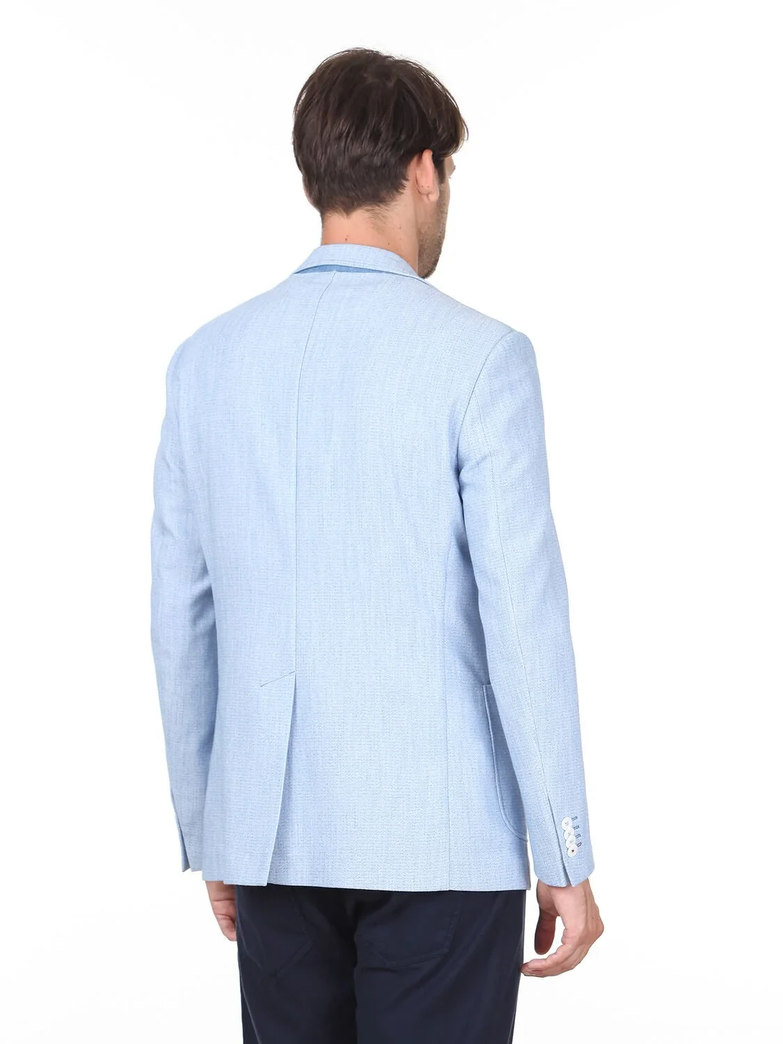 Mavi Desenli Modern Fit Ceket - 4