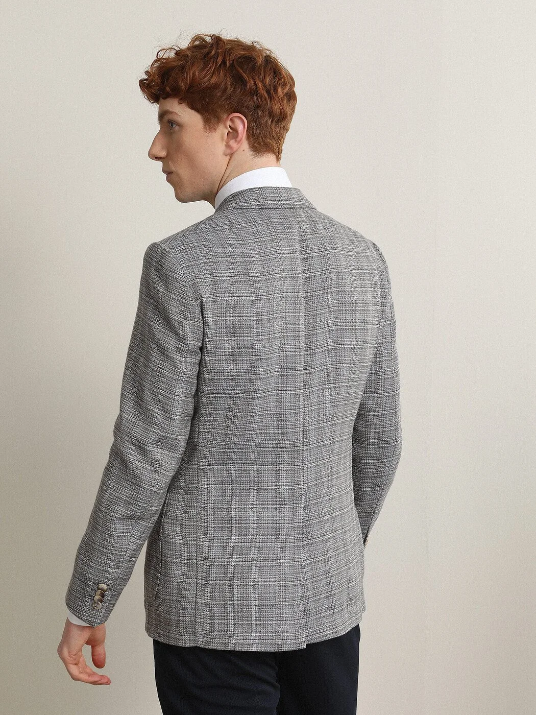 Mavi Desenli Modern Fit Ceket - 5