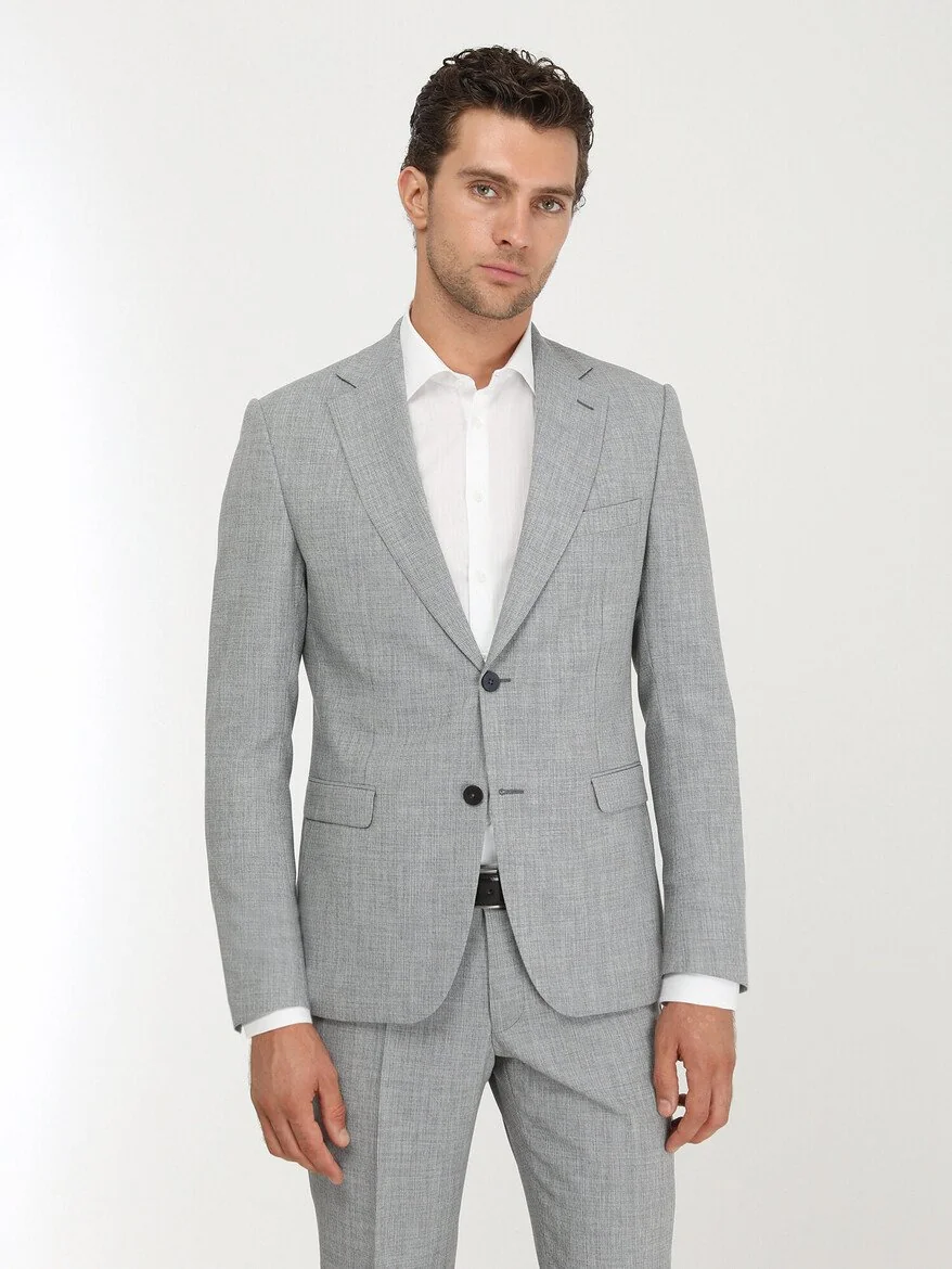 Mavi Mikro Modern Fit Takım Elbise - 1