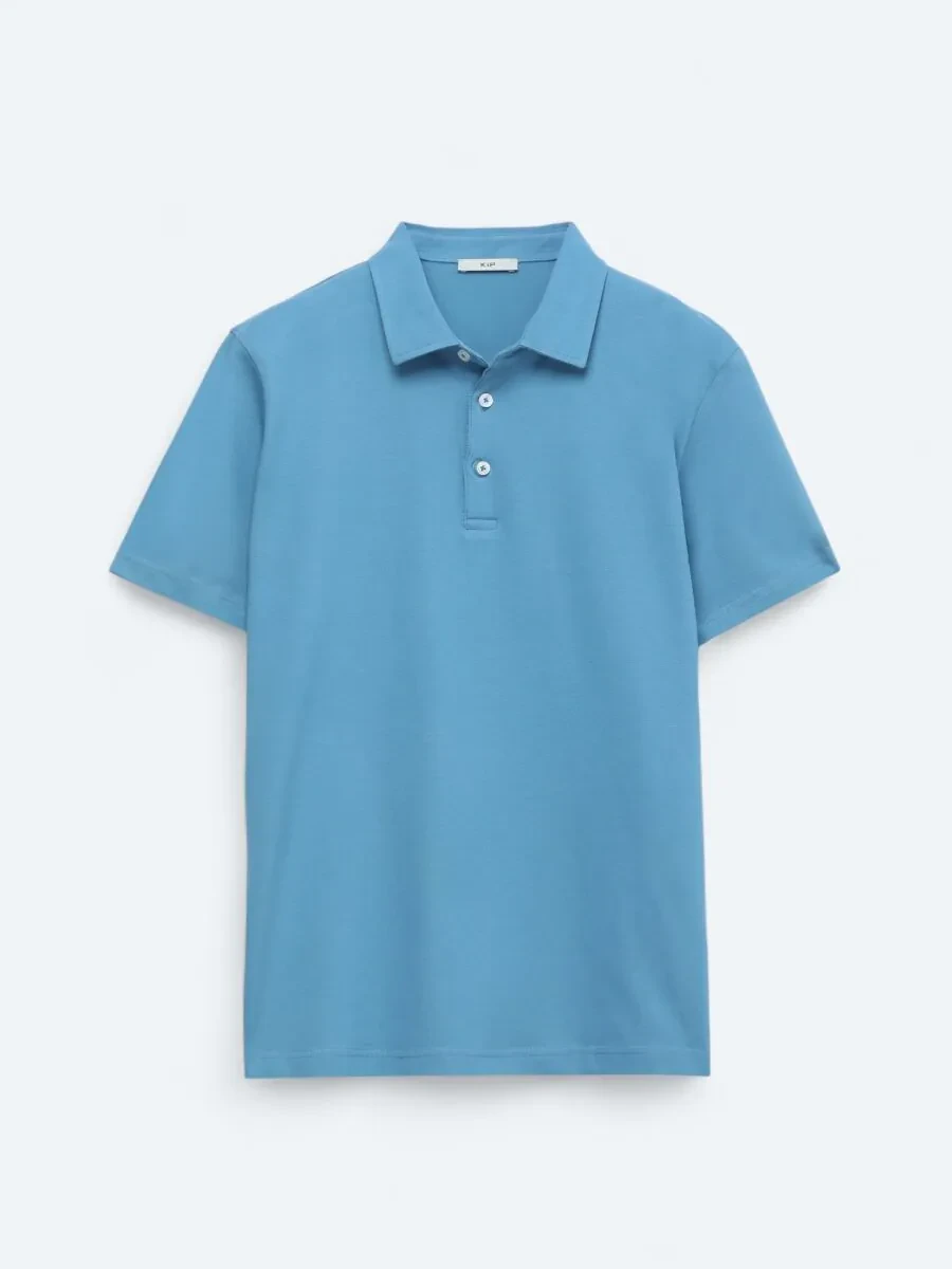 Mavi Polo Yaka Pamuk Karışımlı T-Shirt - 1