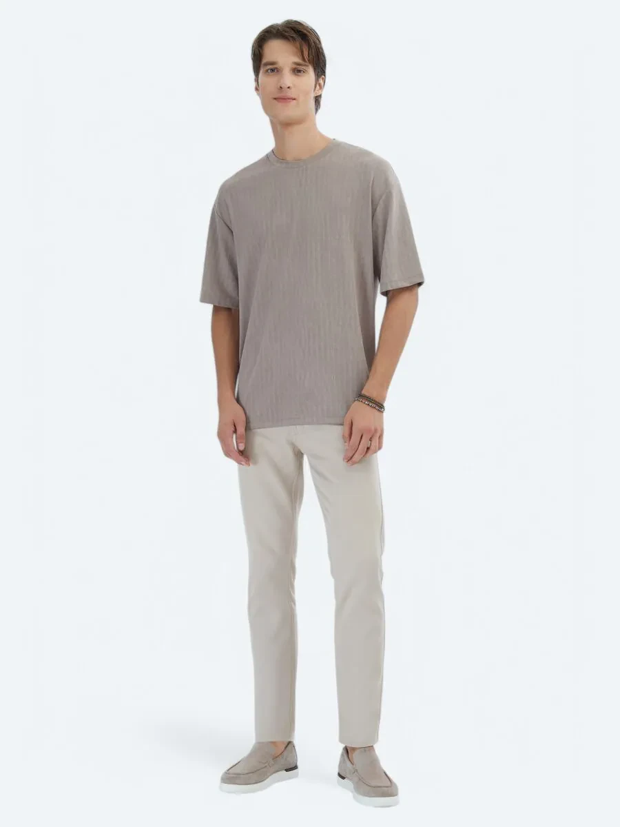Mink Patterned Crew Neck T-Shirt - 2