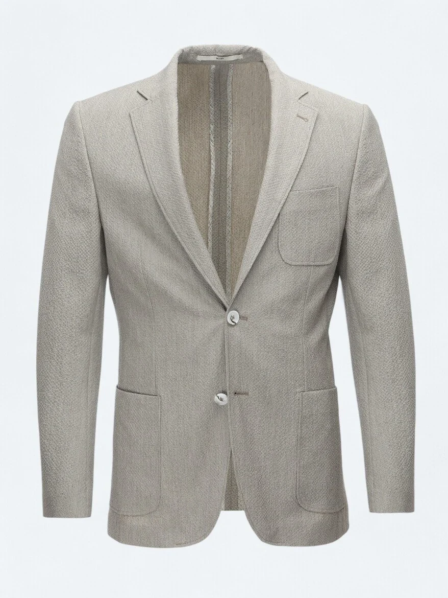 Mink Patterned Modern Fit Jacket - 8