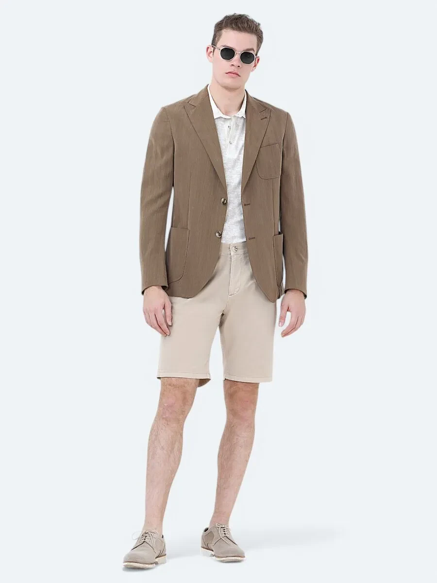 Mink Plain Modern Fit Jacket - 2