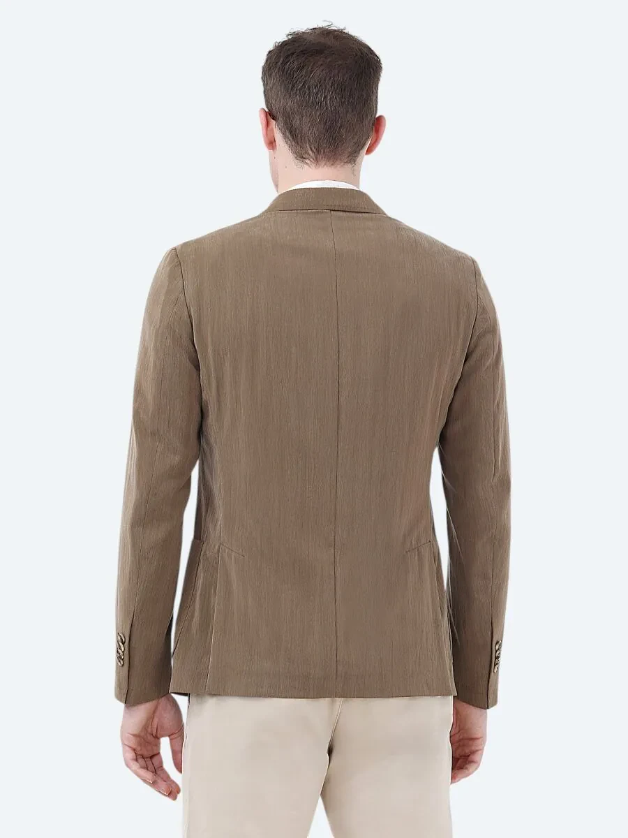 Mink Plain Modern Fit Jacket - 5