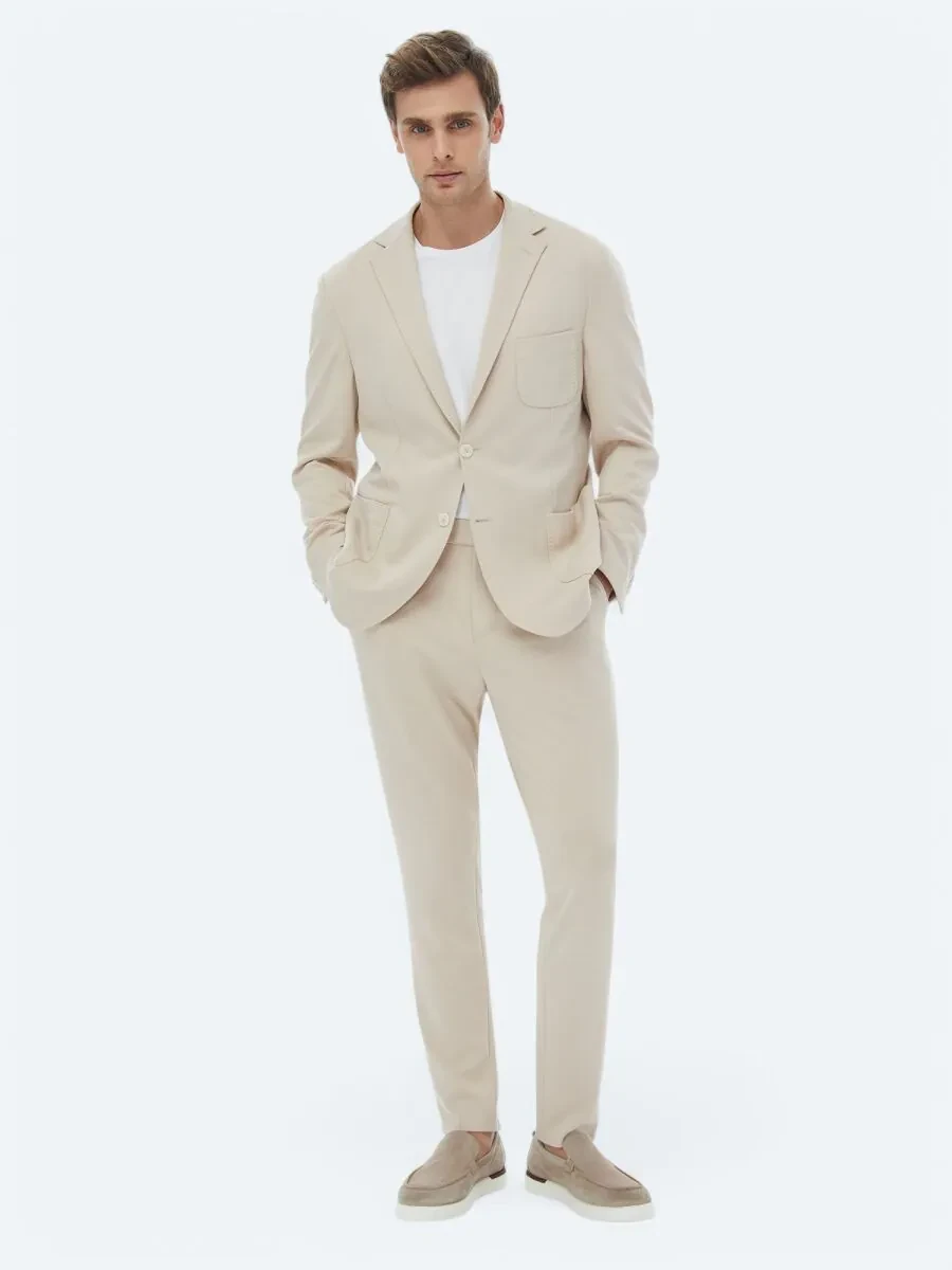 Mink Plain Modern Fit Suit - 1