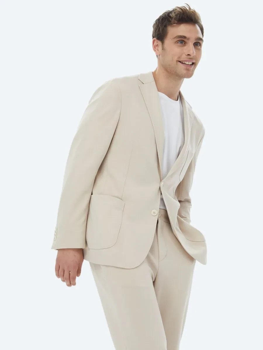 Mink Plain Modern Fit Suit - 2