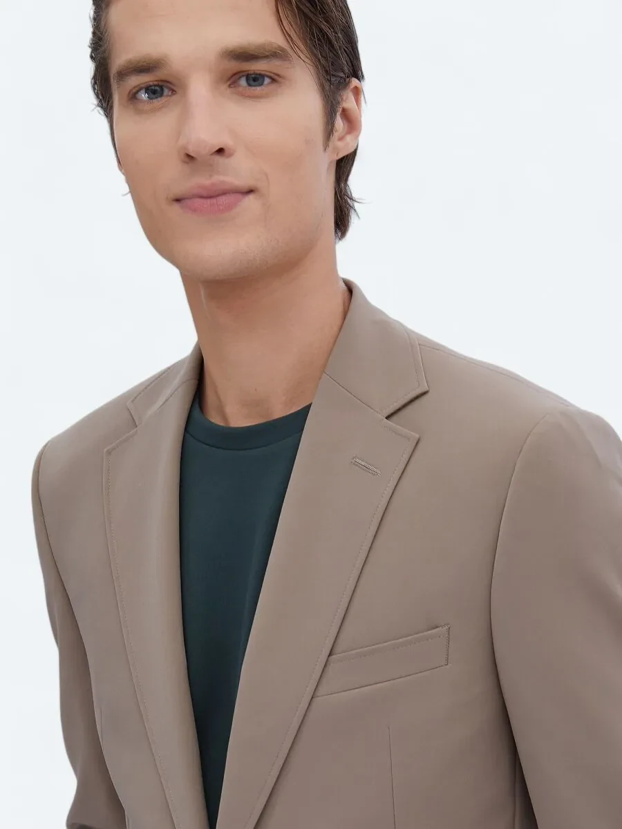 Mink Plain Modern Fit Wrinkle Free Suit - 3