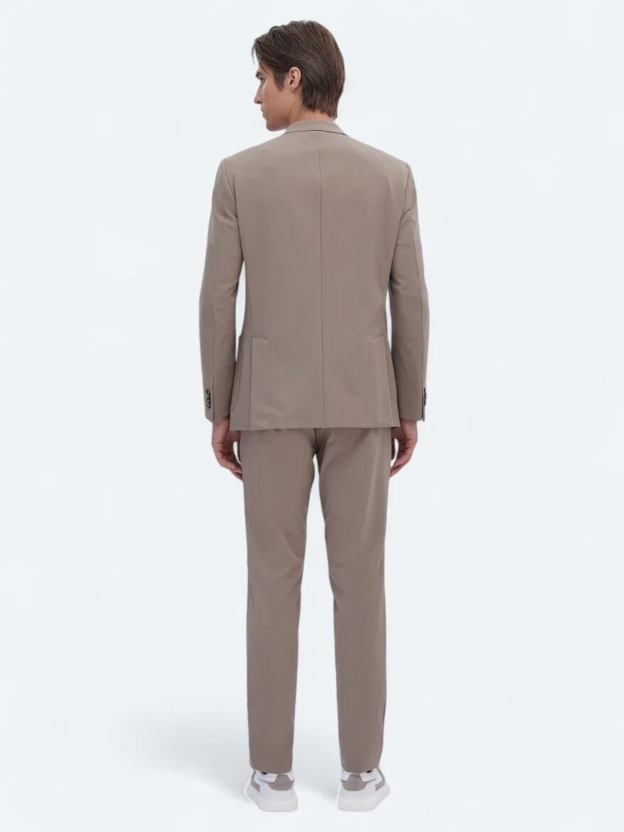 Mink Plain Modern Fit Wrinkle Free Suit - 6