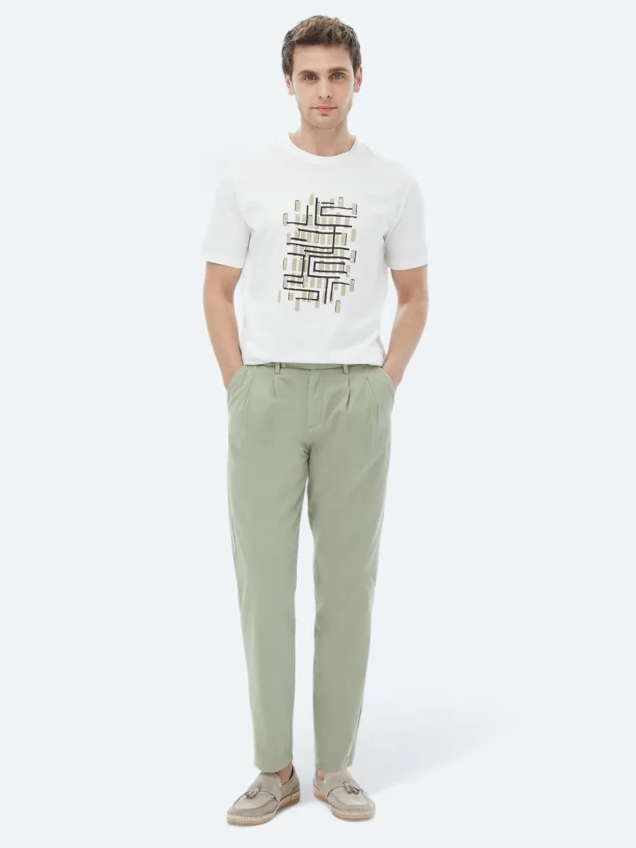 Mink Printed Crew Neck 100% Cotton T-Shirt - 2