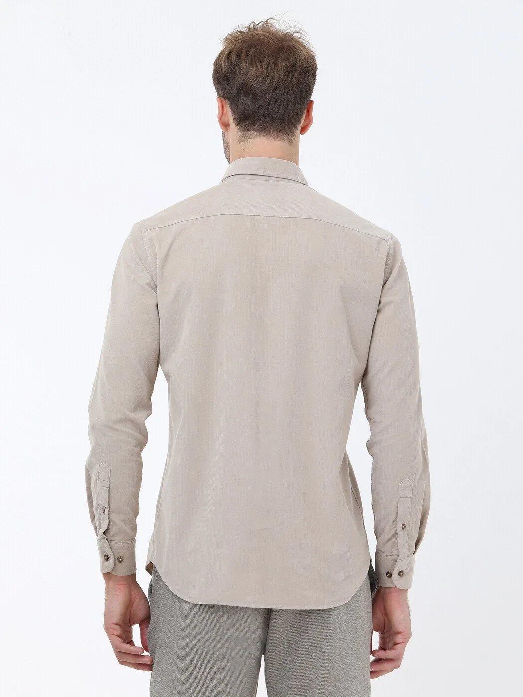 Mink Ribbed Regular Fit Weaving Casual 100% Cotton Shirt - 4