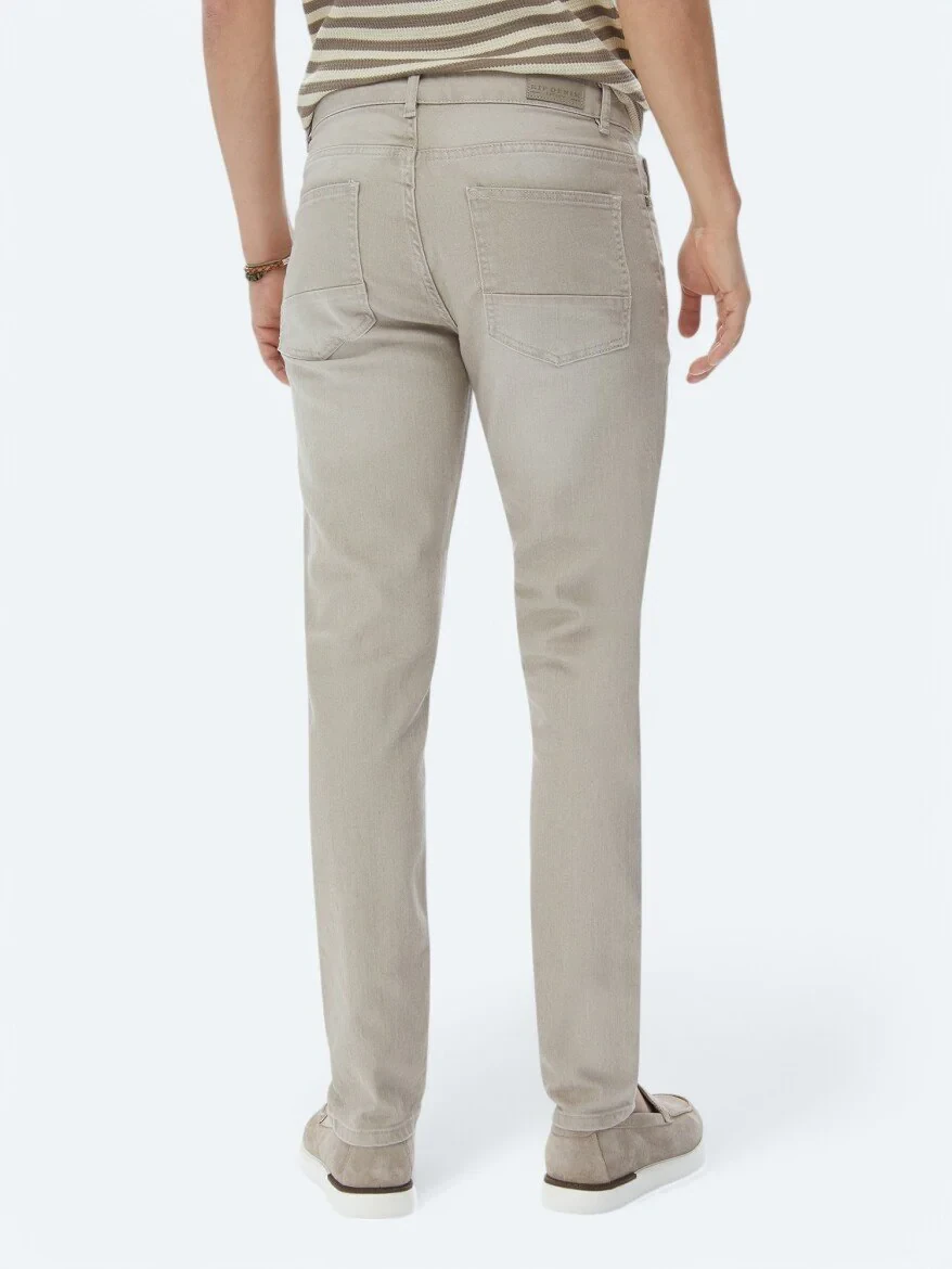 Mink Slim Fit Denim Cotton Blended Trousers 