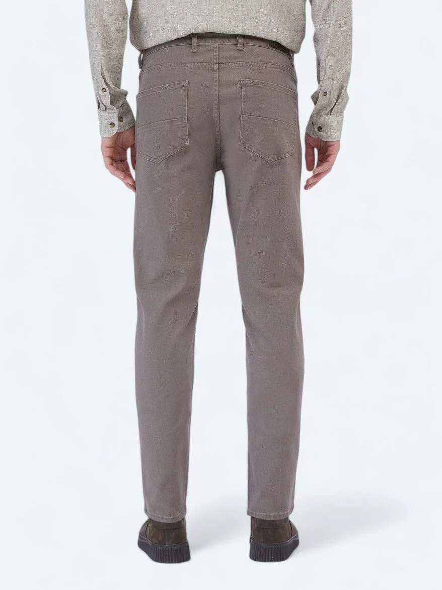 Mink Slim Fit Denim Cotton Blended Trousers 