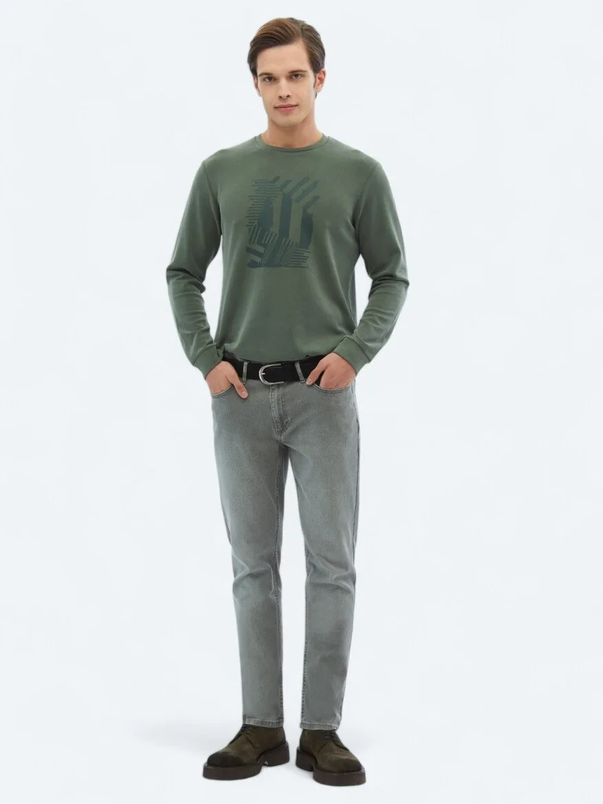 Mink Slim Fit Denim Cotton Blended Trousers - 1