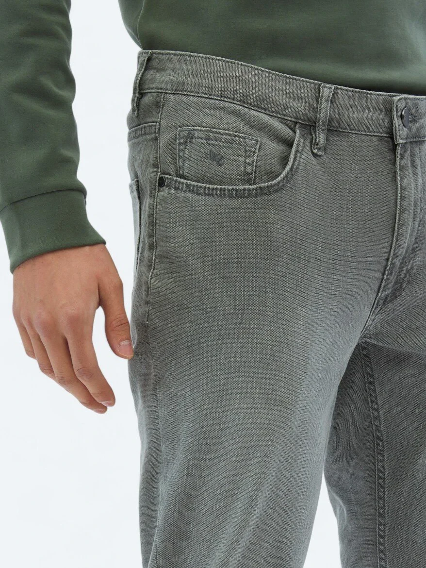 Mink Slim Fit Denim Cotton Blended Trousers - 3