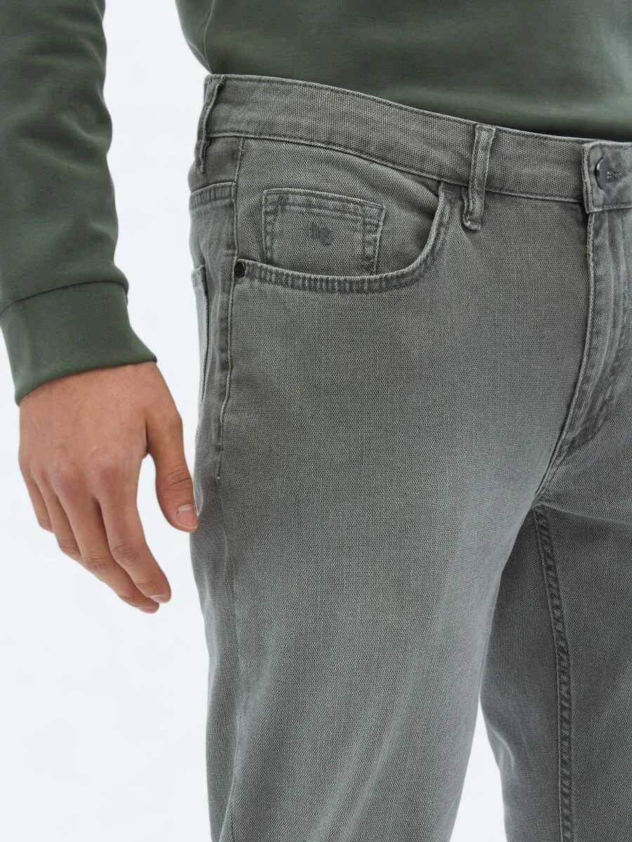 Mink Slim Fit Denim Cotton Blended Trousers - 3