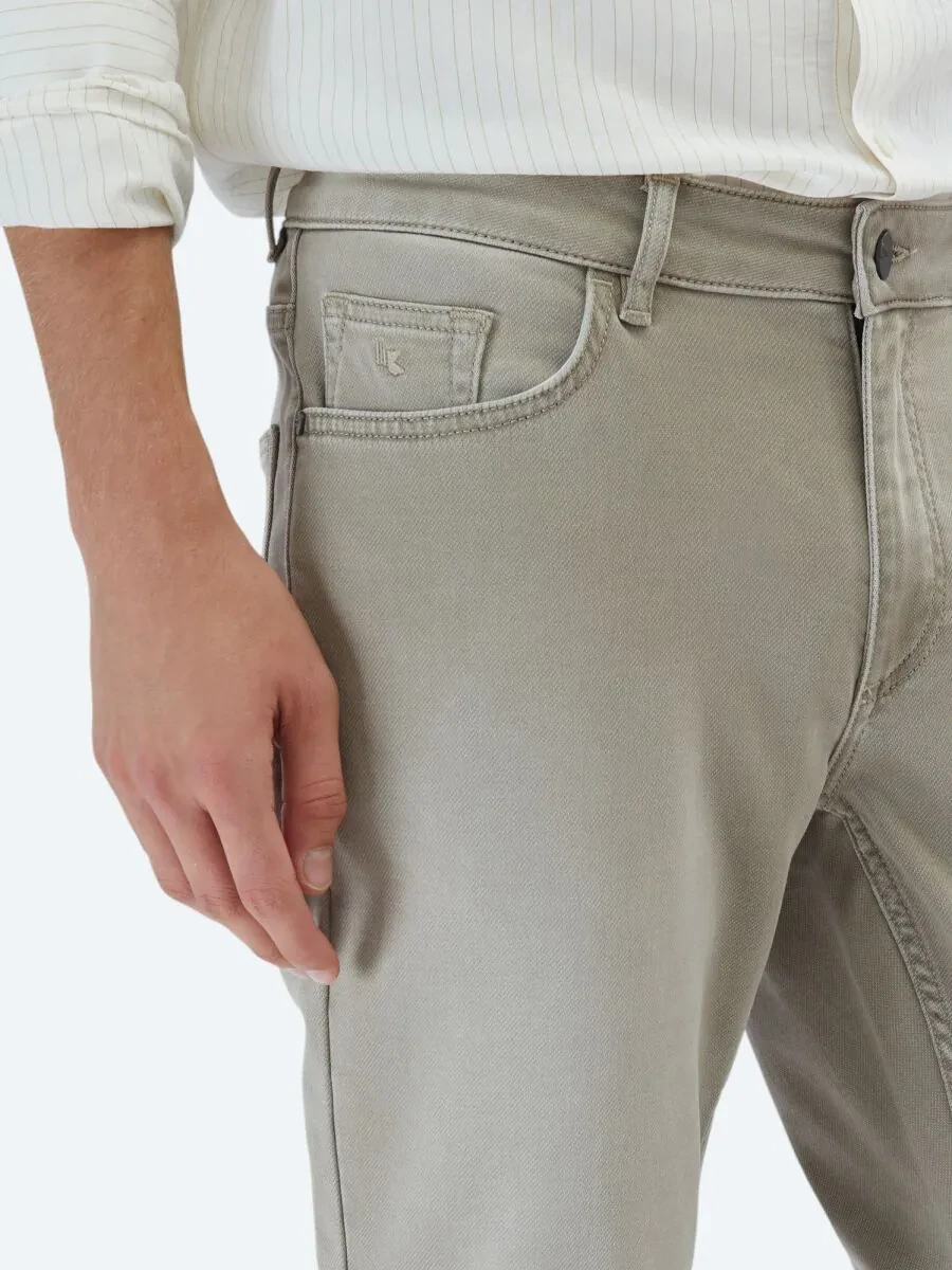 Mink Slim Fit Denim Cotton Blended Trousers - 4