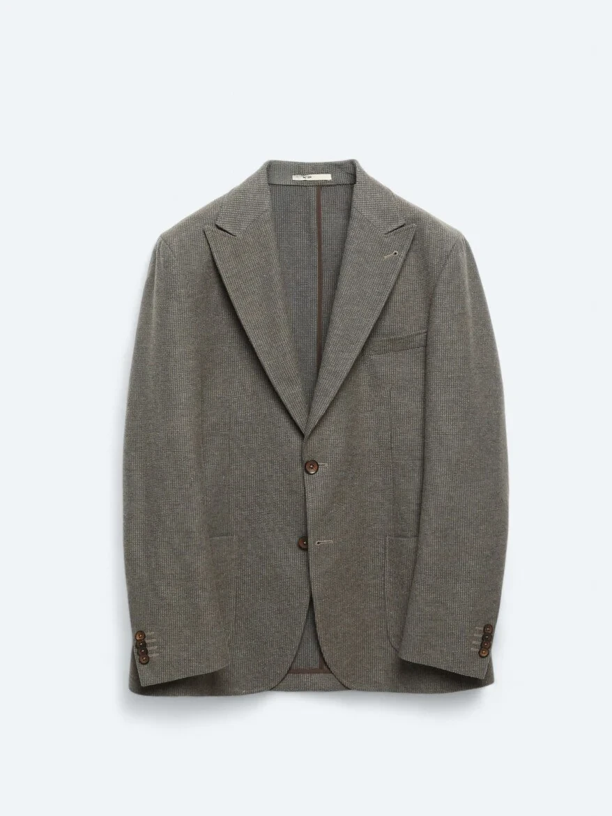 Mink Striped Modern Fit 100% Cotton Jacket - 8