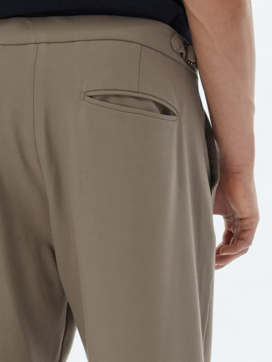 Mink Weaving Carrot Fit Casual Trousers - 5