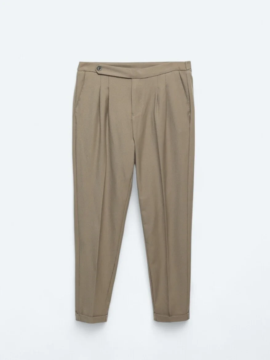 Mink Weaving Carrot Fit Casual Trousers - 7