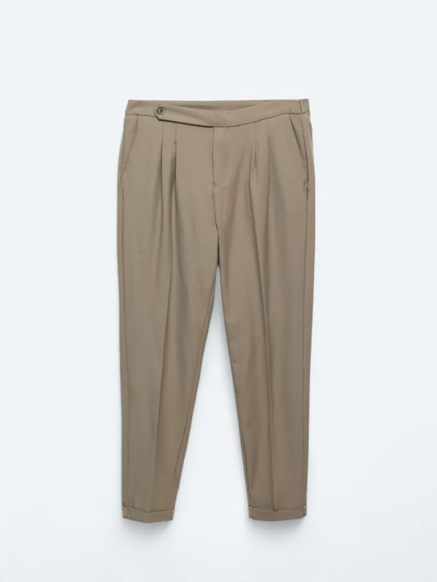 Mink Weaving Carrot Fit Casual Trousers - 7