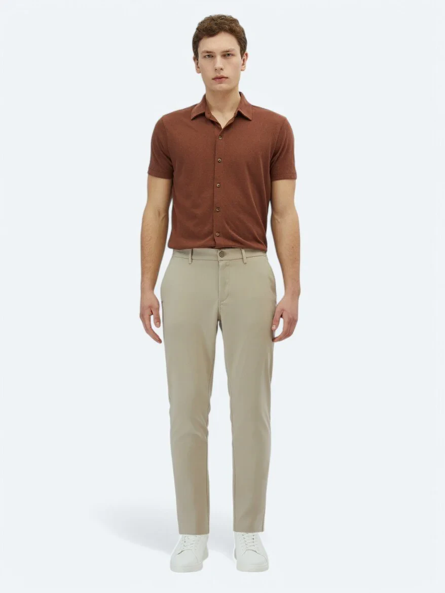 Mink Weaving Casual Trousers - 1