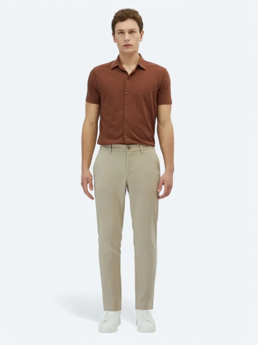 Mink Weaving Casual Trousers - 1