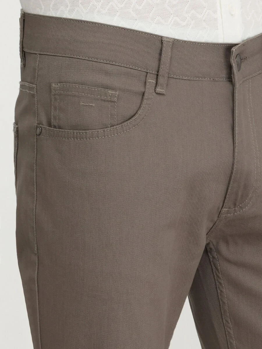 Mink Weaving Fitted Fit Casual Cotton Blended Trousers - 4