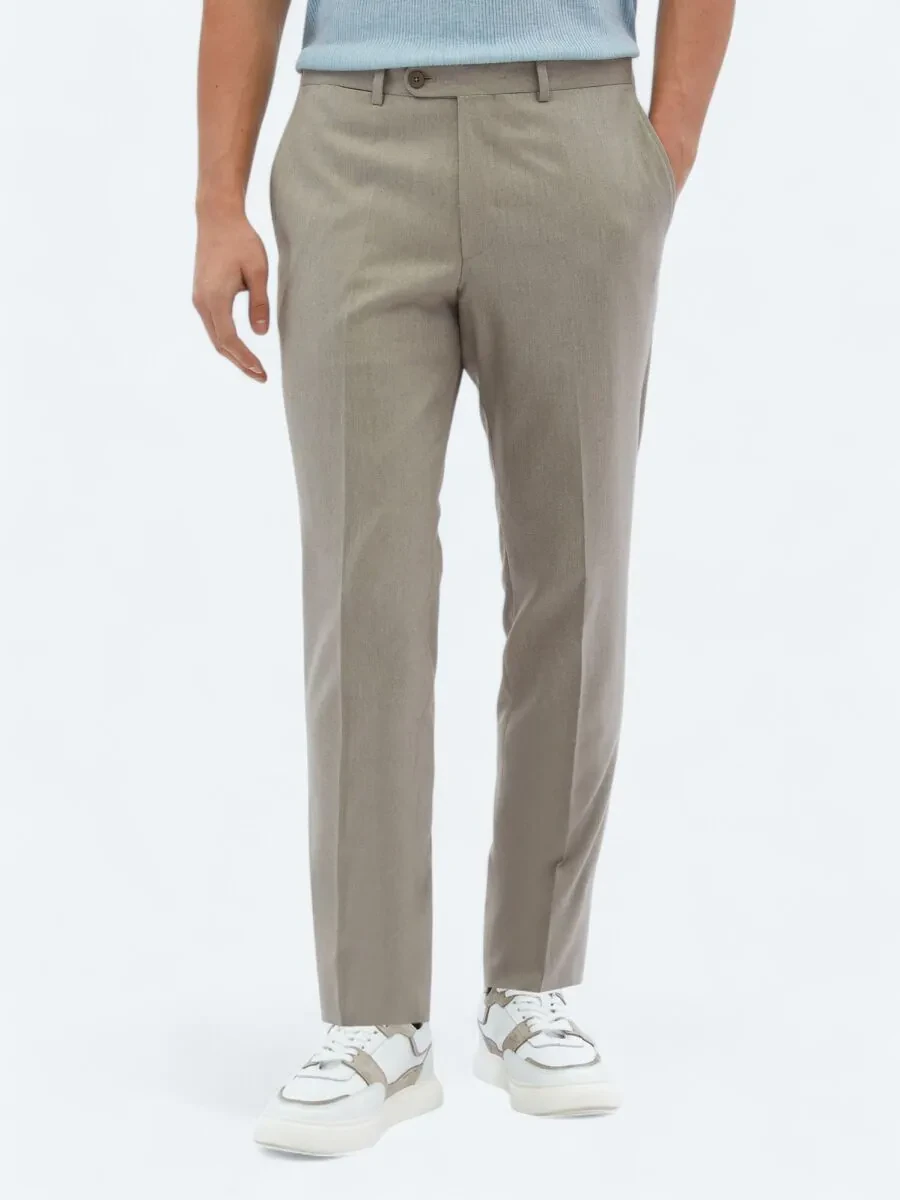 Mink Weaving Fitted Fit Classical Trousers - 2