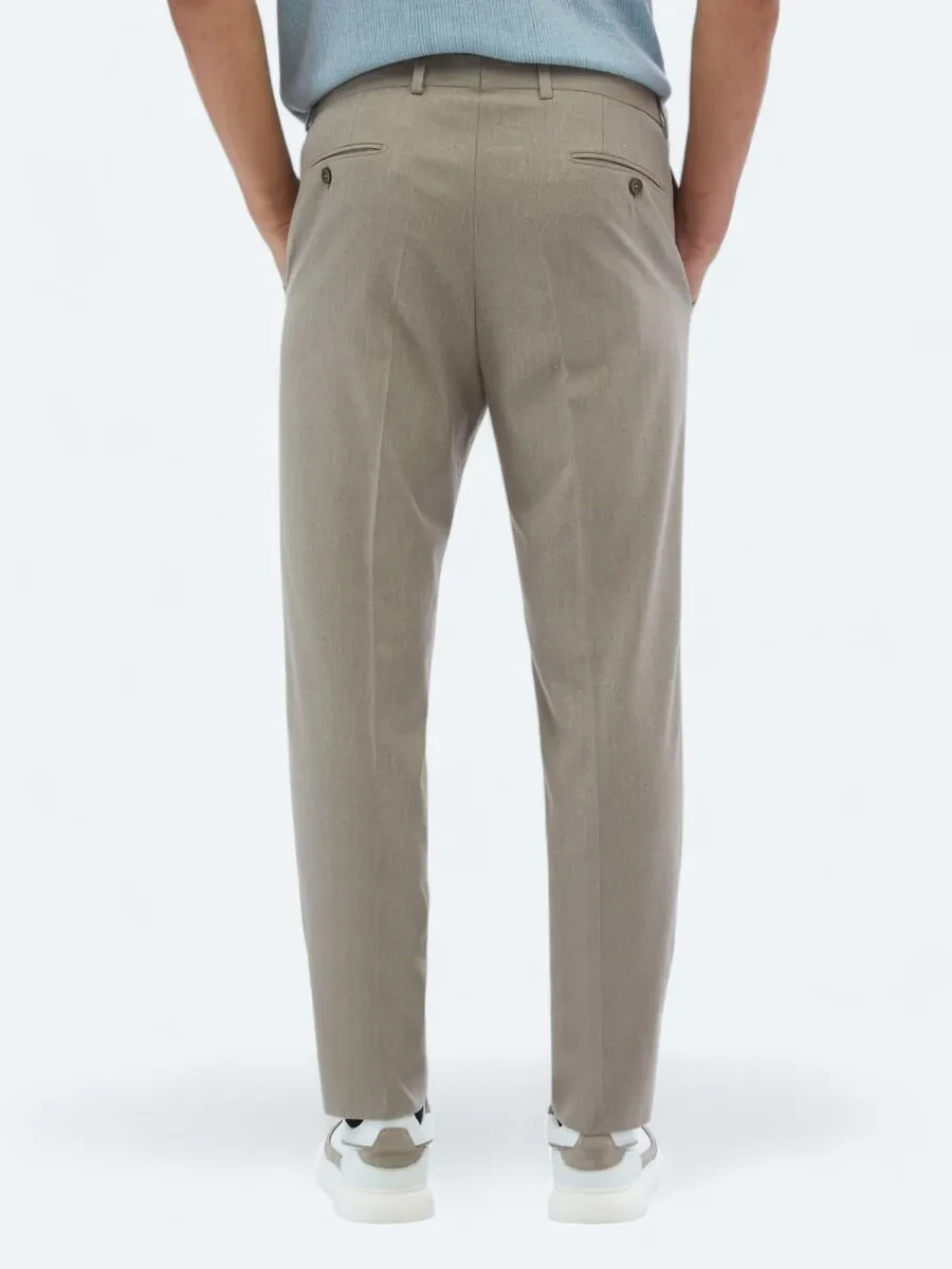 Mink Weaving Fitted Fit Classical Trousers - 4