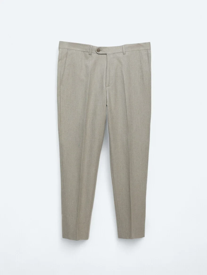 Mink Weaving Fitted Fit Classical Trousers - 5