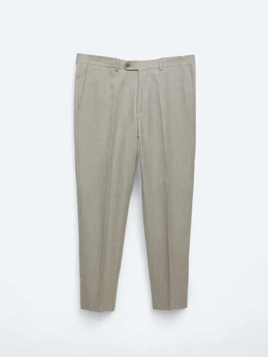 Mink Weaving Fitted Fit Classical Trousers - 5