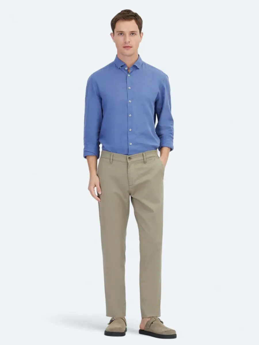 Mink Weaving Jogging Fit Casual Cotton Blended Trousers - 1