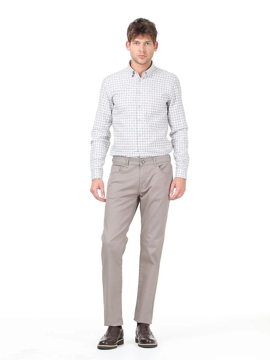 Mink Weaving Regular Fit Casual Cotton Blended Trousers - 3
