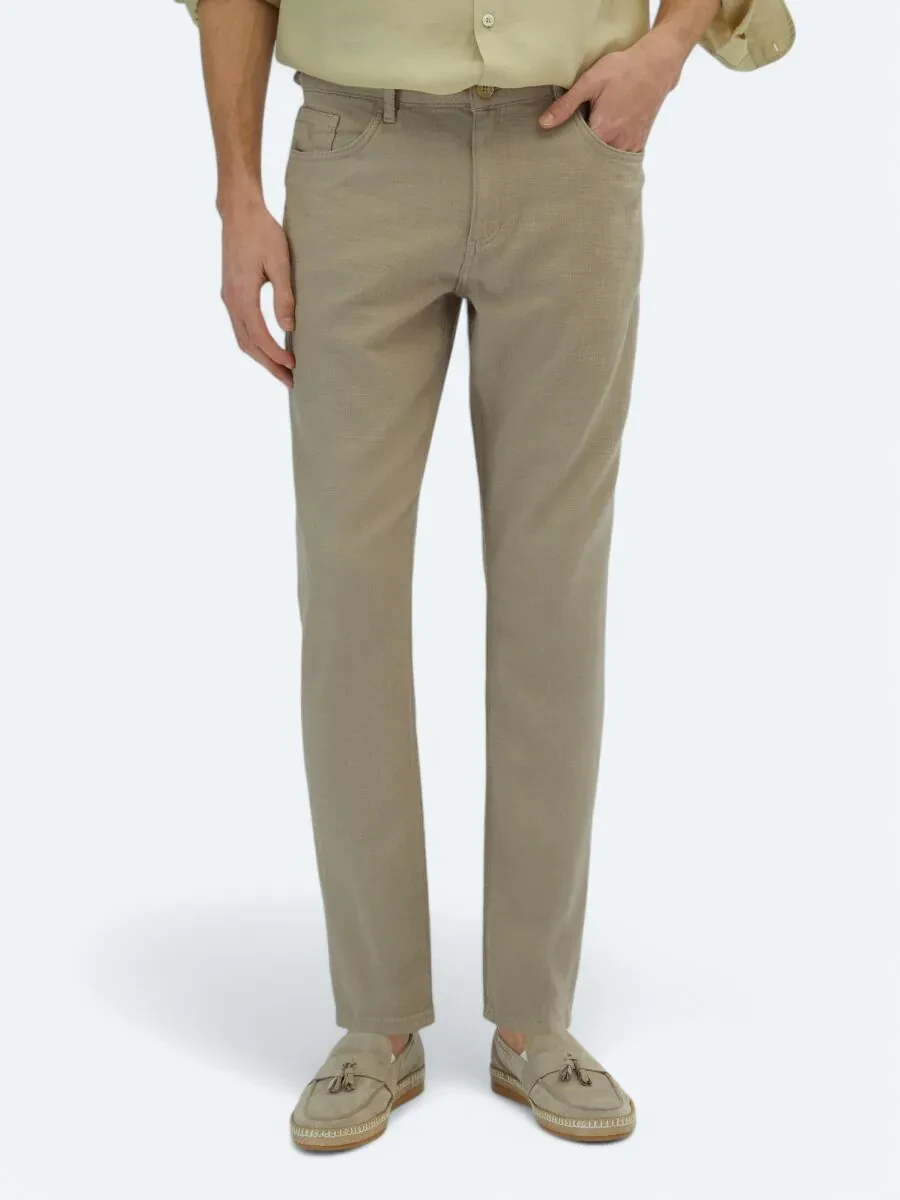 Mink Weaving Regular Fit Casual Cotton Blended Trousers - 2