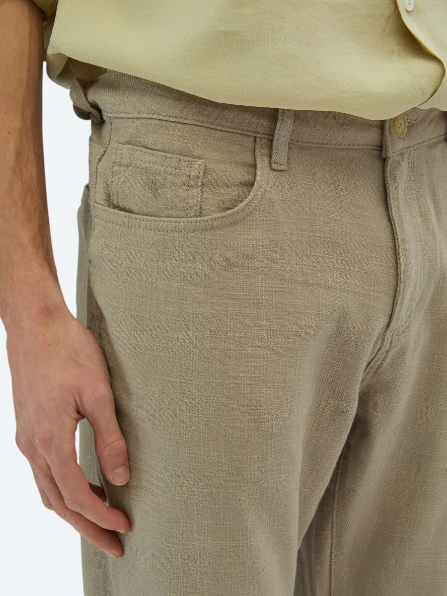 Mink Weaving Regular Fit Casual Cotton Blended Trousers - 3