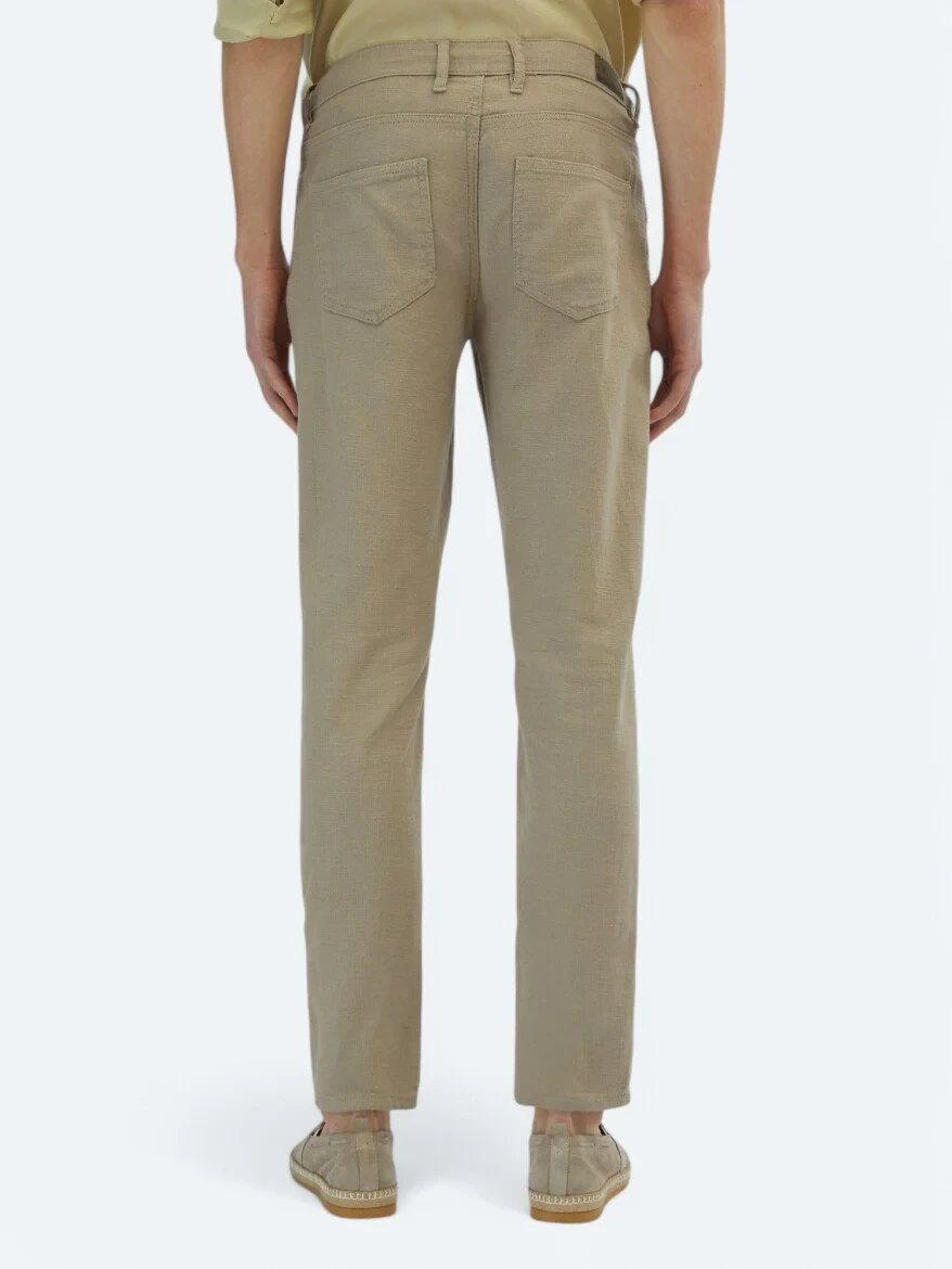 Mink Weaving Regular Fit Casual Cotton Blended Trousers 