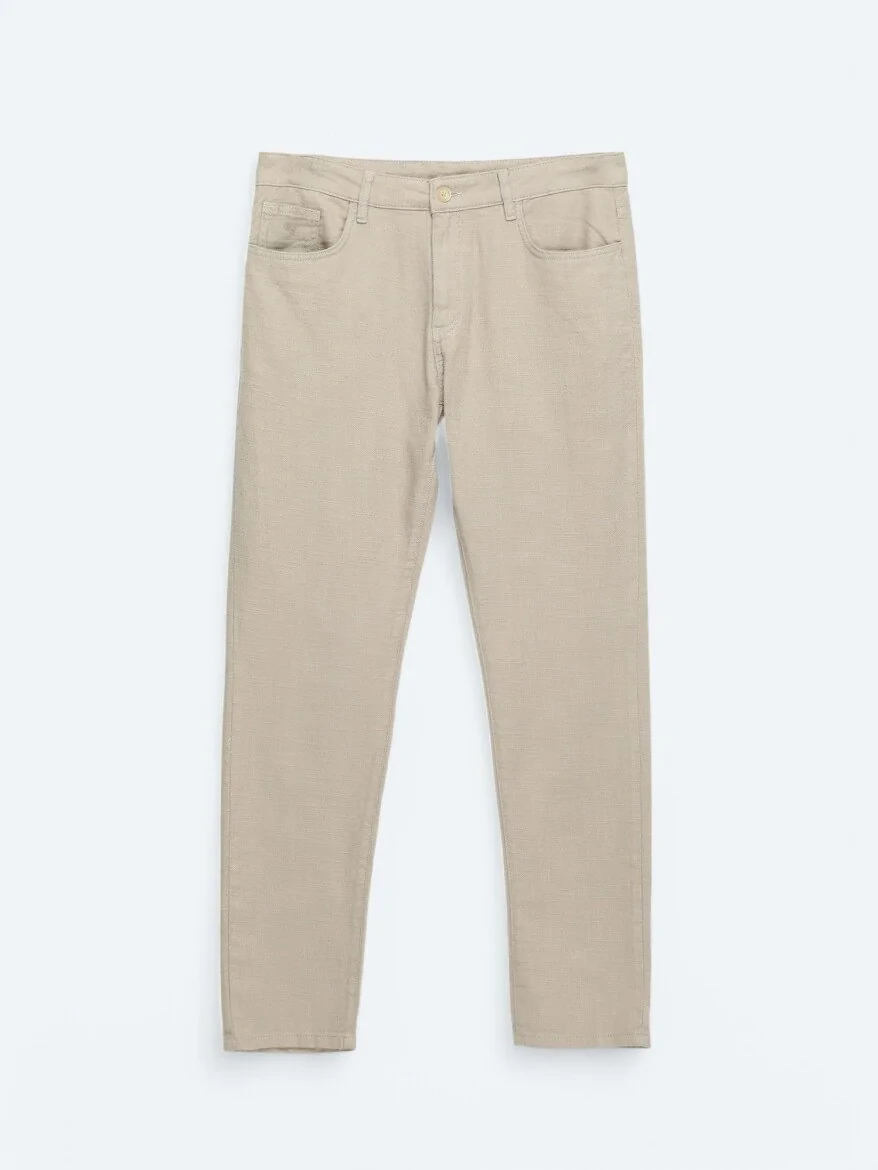 Mink Weaving Regular Fit Casual Cotton Blended Trousers - 5