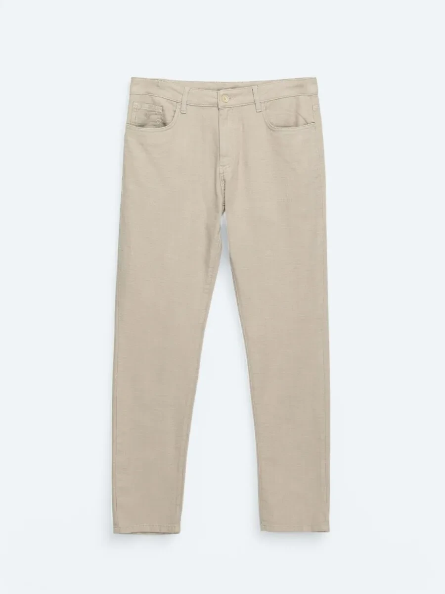 Mink Weaving Regular Fit Casual Cotton Blended Trousers - 5