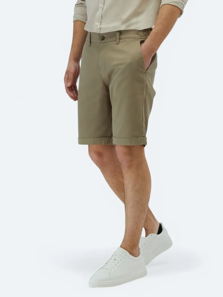 Mink Weaving Slim Fit Casual Cotton Blended Bermuda - 3