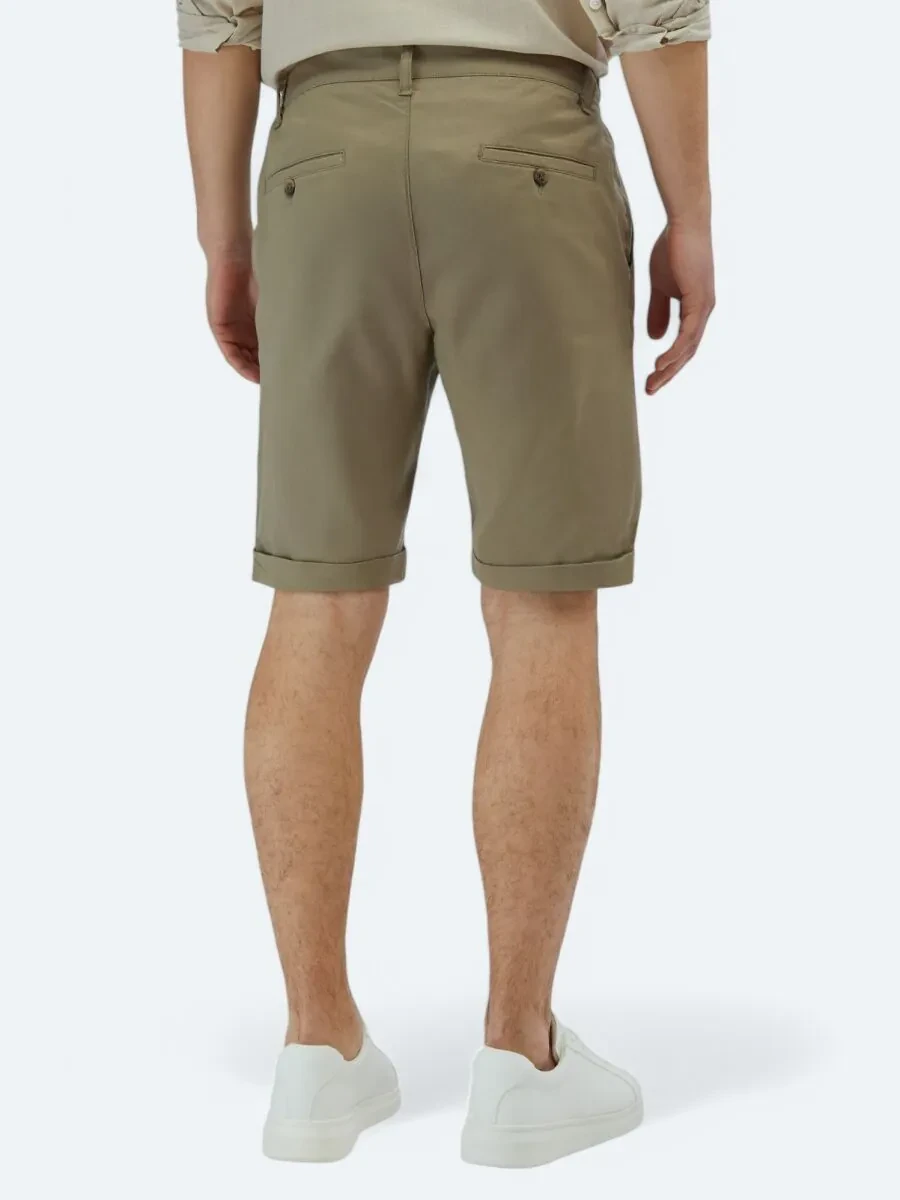 Mink Weaving Slim Fit Casual Cotton Blended Bermuda - 5