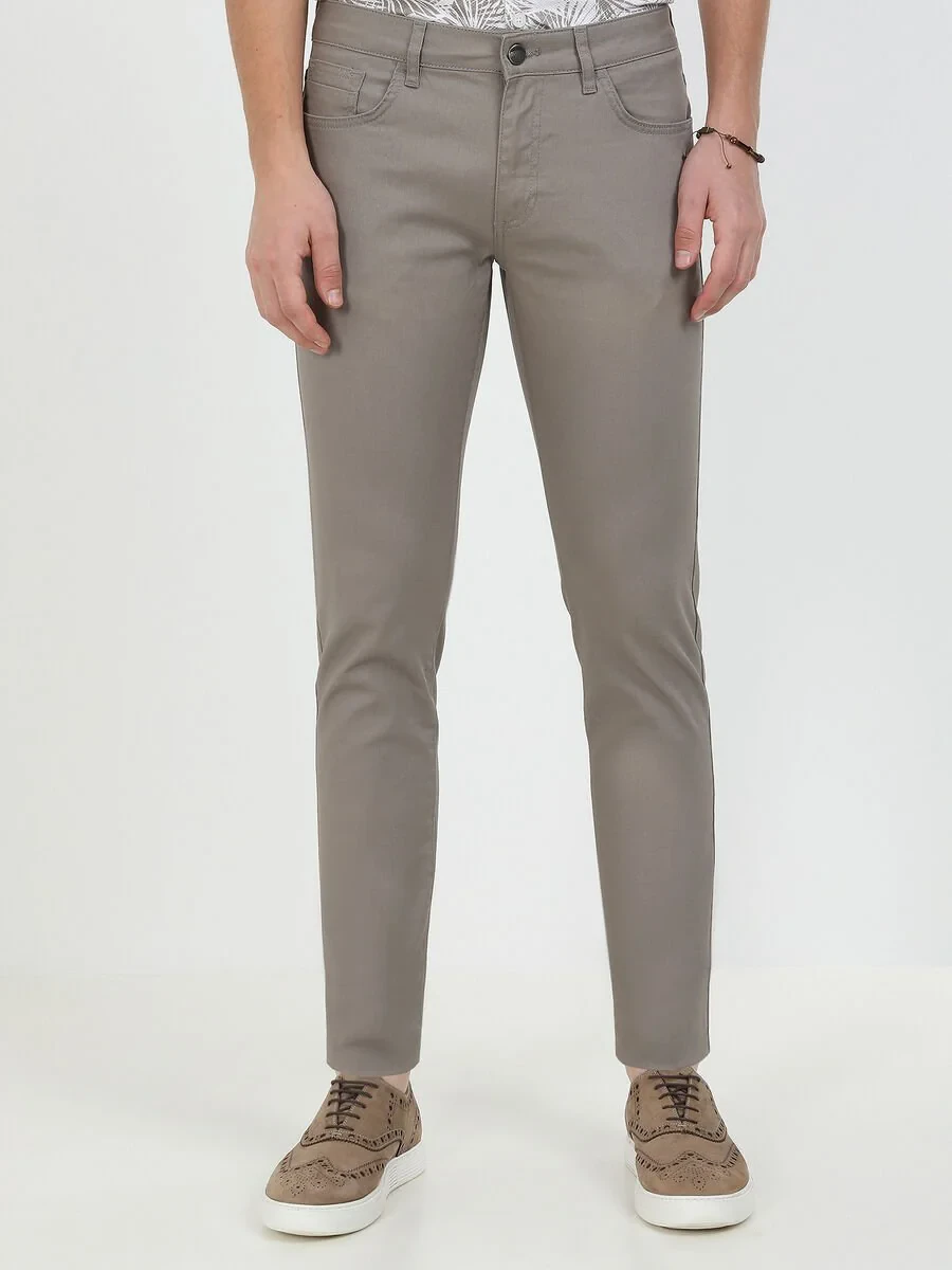 Mink Weaving Slim Fit Casual Cotton Blended Trousers - 2