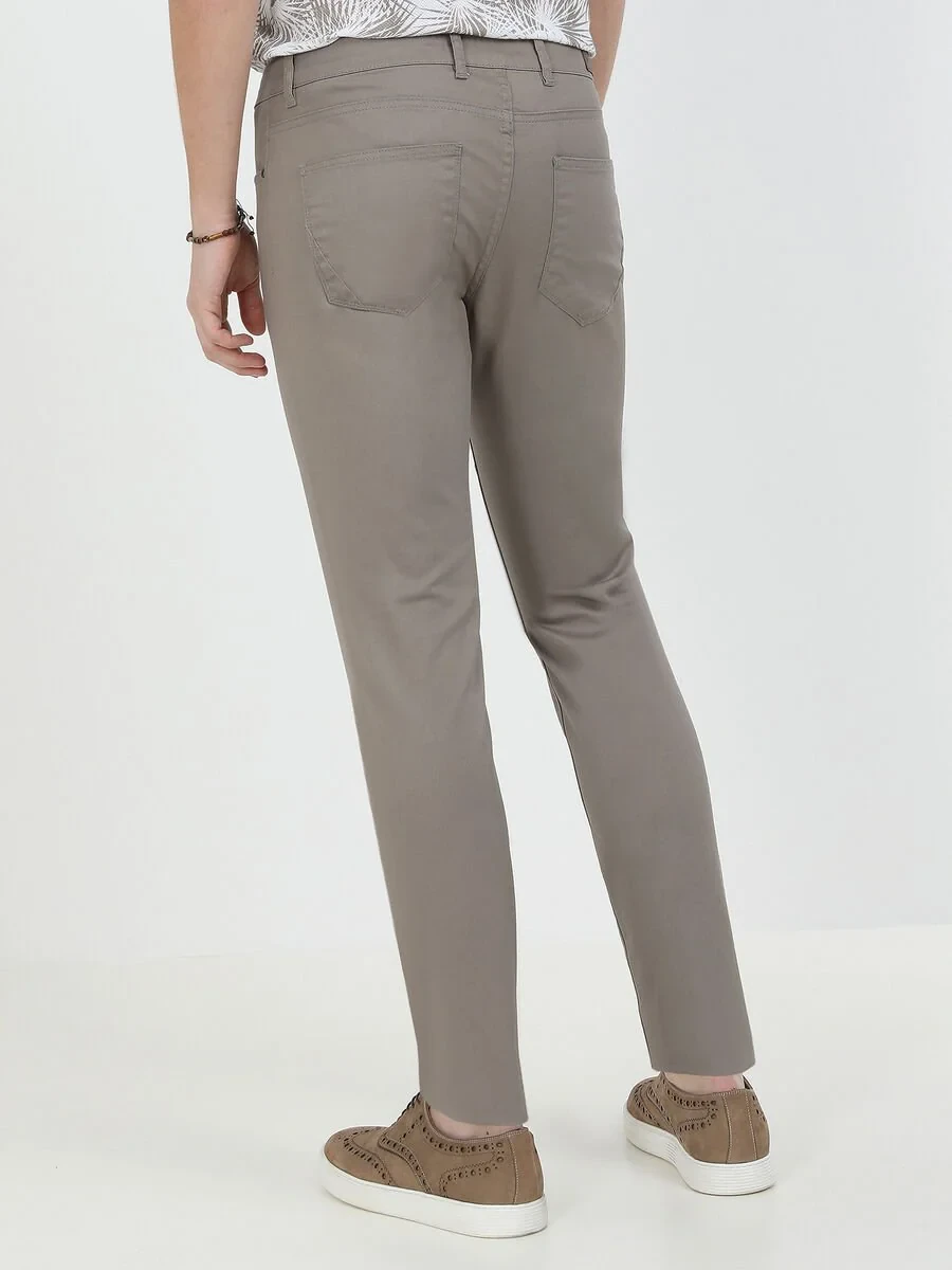 Mink Weaving Slim Fit Casual Cotton Blended Trousers - 5
