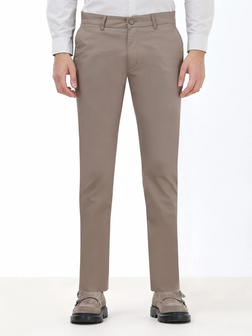 Mink Weaving Slim Fit Casual Cotton Blended Trousers - 1